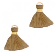 Ibiza style Tassel 1.5cm Gold-masala brown